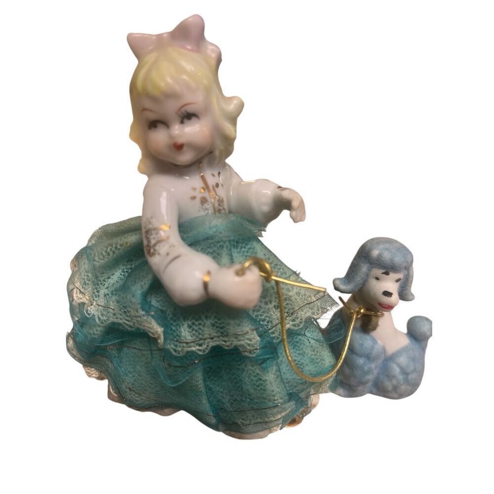 Vintage ceramic Girl and dog Empress made in Japan